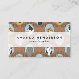 Cute Cats Pattern Business Card