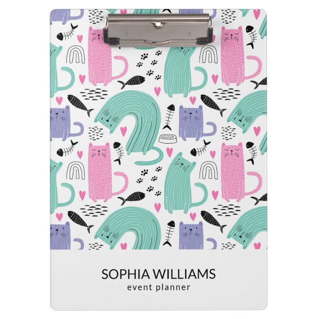 Cute Cats Pattern Clipboard (Front)