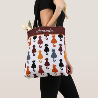 Cute Cats Pattern Personalized Tote Bag