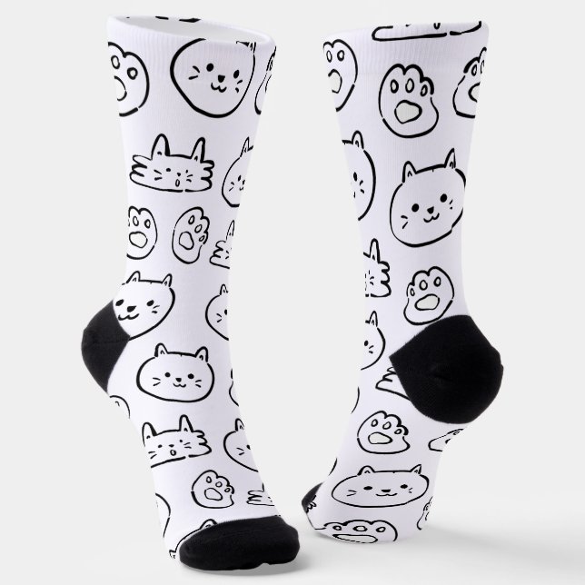 Cute cats pattern socks (Angled)