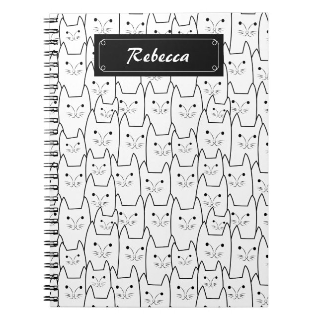 Cute cats pattern spiral notebook (Front)