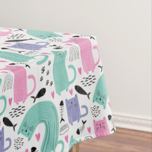 Cute Cats Pattern Tablecloth