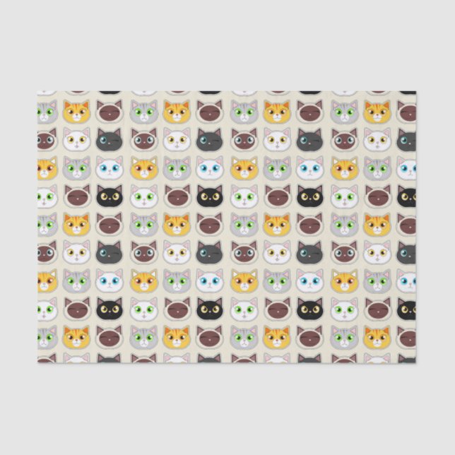 Cute Cats Pattern Tissue Paper (Front)