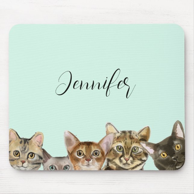 Cute Cats Personalised Mousepad (Front)