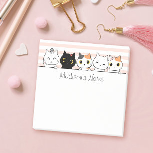 Cute Cats Personalised Post-it Notes