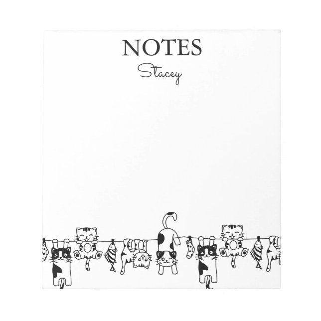 Cute Cats Personalized Notepad (Front)