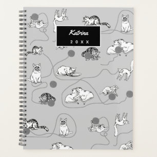 Cute Cats Playing & Being Naughty Pattern Planner