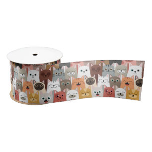 Cute Cats Ribbon Satin Ribbon
