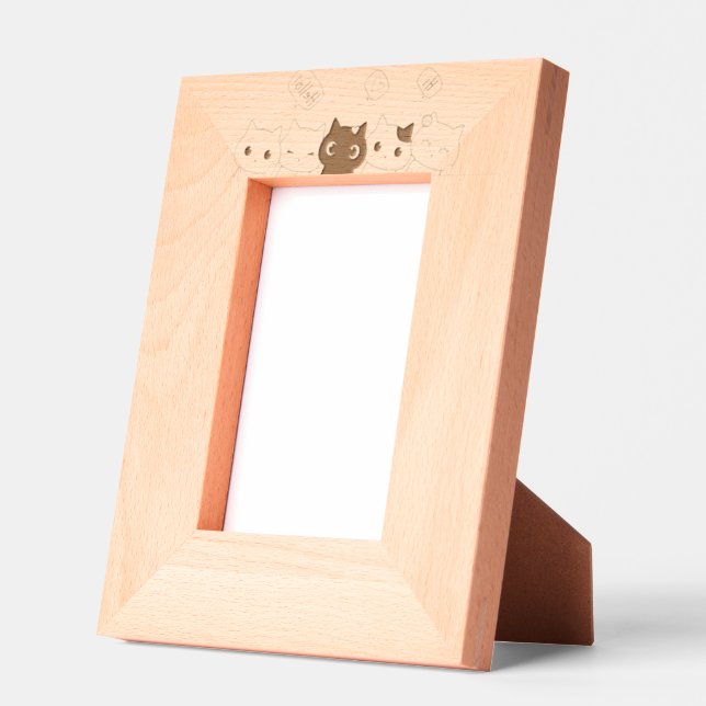 Cute cats saying Hl Etched Frames (Left)