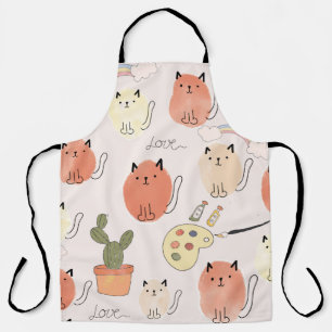 Cute cats seamless pattern apron