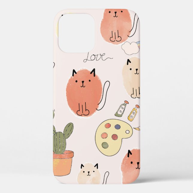 Cute cats seamless pattern Case-Mate iPhone case (Back)