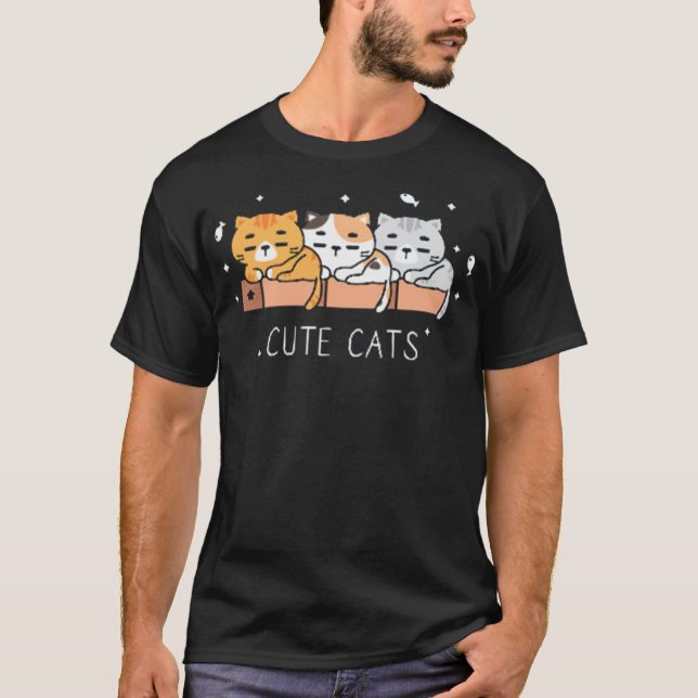 Cute cats seamless T-Shirt (Front)