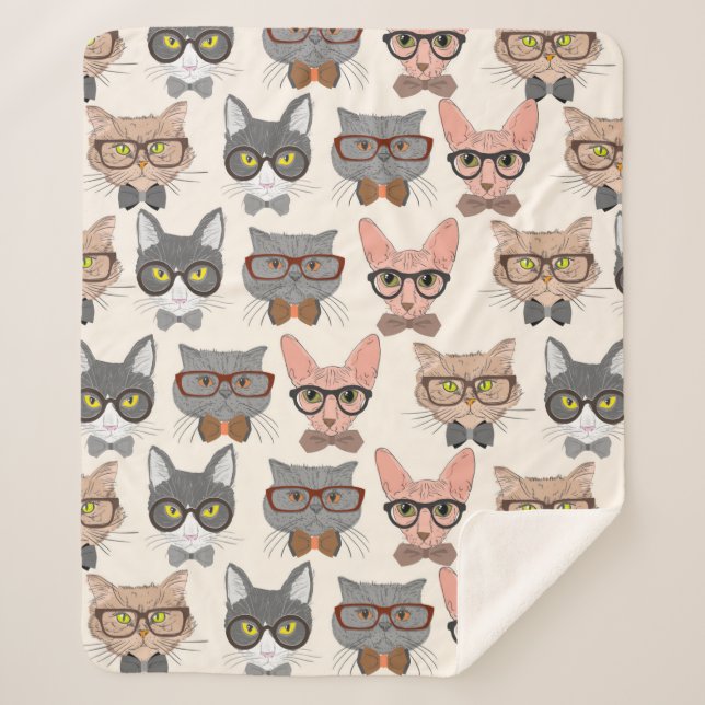 Cute Cats Sherpa Blanket (Front)