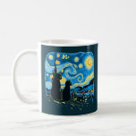 Cute Cats Starry Night Van Gogh Father Mother Son Coffee Mug<br><div class="desc">Cute black cats starry night design in Van Gogh style for women men and kids. Awesome apparel for cat lover dad, mum, son, daughter, friend, coworker, grandma, grandpa, wife, husband... Funny graphic design featuring a big cat and a small cat, makes a suitable present idea to celebrate father's day, mother's...</div>