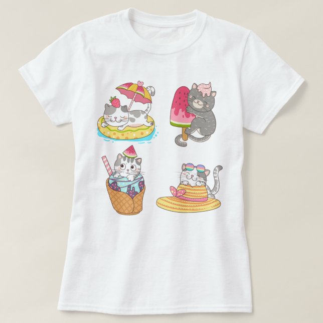 Cute Cats T-Shirt (Design Front)