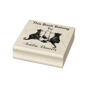 Cute Cats This Book Belongs To Rubber Stamp