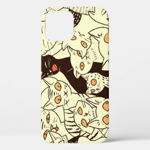 Cute Cats Vintage Wallpaper Pattern iPhone 12 Case