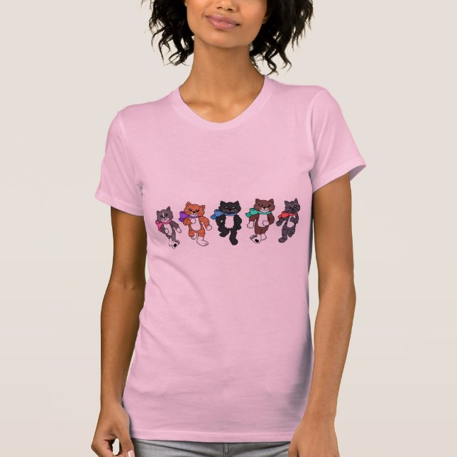 Cute Cats Walking  T-Shirt (Front)