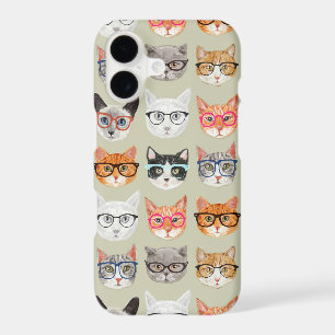 Cute Cats Wearing Glasses Pattern