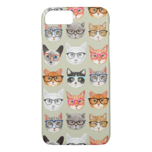 Cute Cats Wearing Glasses Pattern Case-Mate iPhone Case