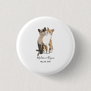Cute Cats Wedding 3 Cm Round Badge