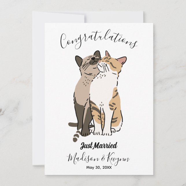 Cute cats wedding card (Front)