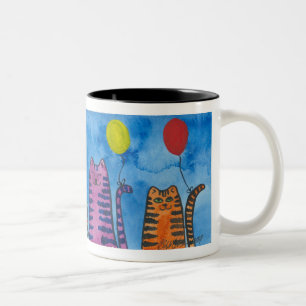 Cute Cats with Balloons cup