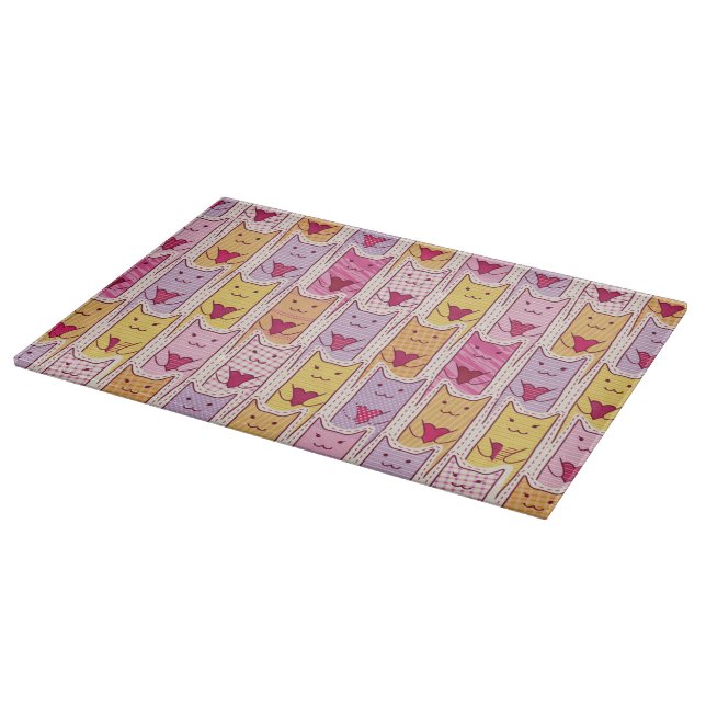 Cute Cats with Loving Hearts Cutting Board (Corner)
