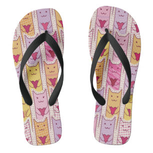 Cute Cats with Loving Hearts Jandals