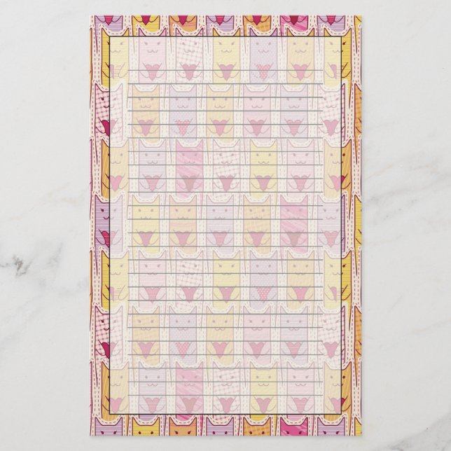 Cute Cats with Loving Hearts Stationery (Front)