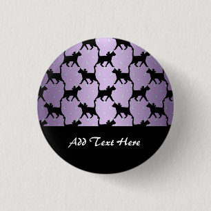 Cute Cats with Moons and Stars Pattern 3 Cm Round Badge