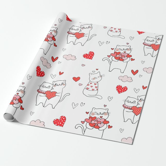 Cute Cats Wrapping Paper (Unrolled)