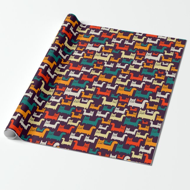 Cute Cats Wrapping Paper (Unrolled)