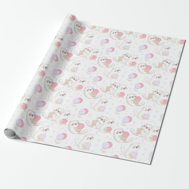 Cute Cats Wrapping Paper (Unrolled)