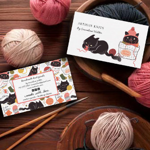 Cute Cats Yarn Knitting Goods Instruction Business Card