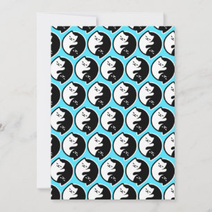 Cute Cats Yin Yang Symbol Meditation Yoga Lover Thank You Card