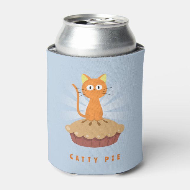 Cute Catty Pie Cat Lover Can Cooler (Can Front)