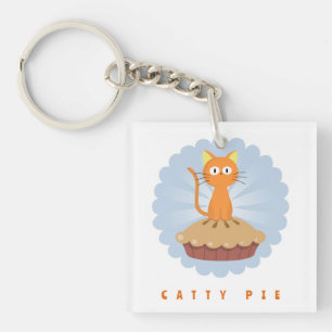 Cute Catty Pie Cat Lover Key Ring