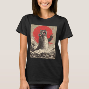 Cute Catzilla Cat Japanese Art Funny Cat T-Shirt