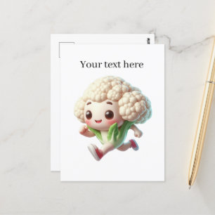 Cute Cauliflower lovers customisable Postcard