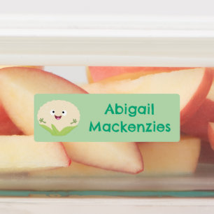 Cute cauliflower vegetable cartoon personalised