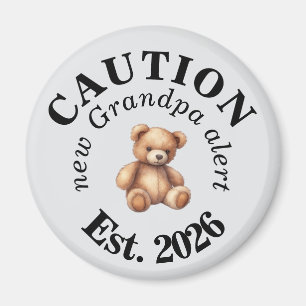Cute CAUTION new Grandpa alert Magnet