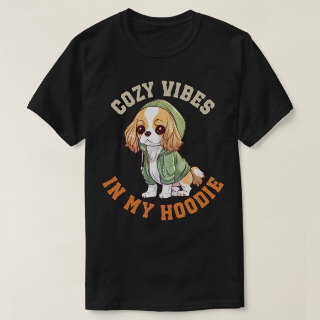 Cute Cavalier Dog T-Shirt (Design Front)