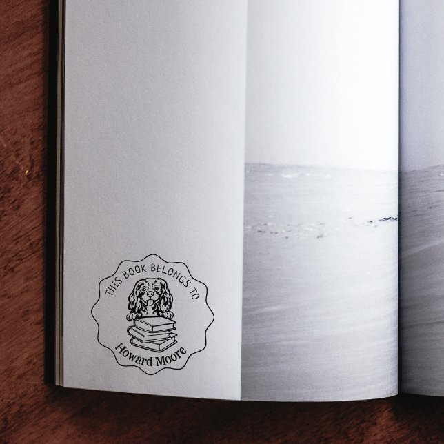  Cute Cavalier King Charles Dog Book Rubber Stamp (Creator Uploaded)