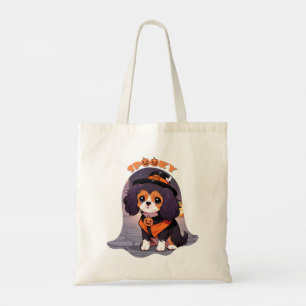 Cute Cavalier King Charles halloween spooky Tote Bag