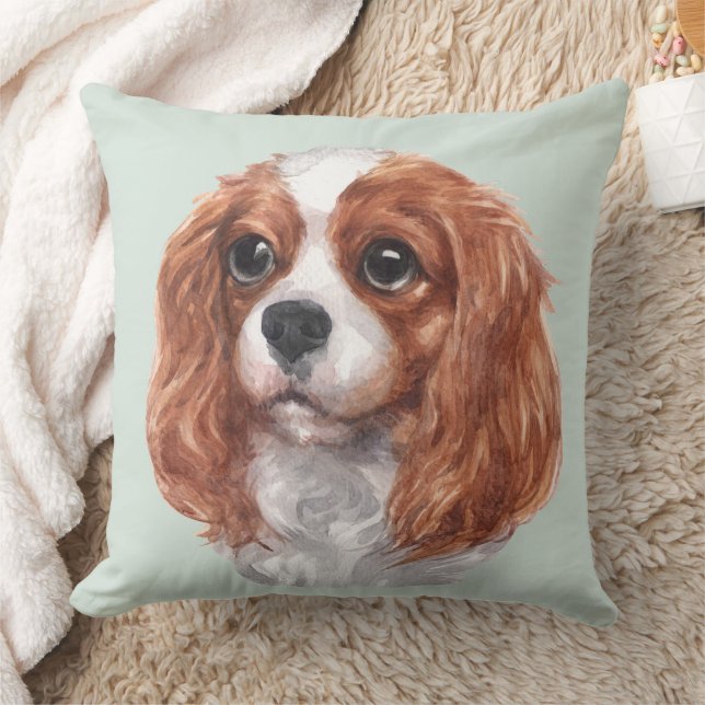 Cute Cavalier King Charles Spaniel Dog Cushion (Blanket)