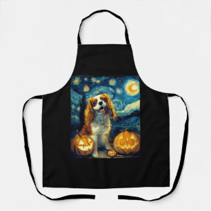 Cute Cavalier King Charles Spaniel Dog Halloween J Apron