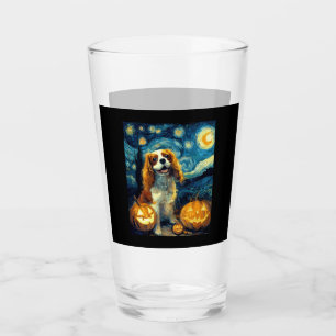 Cute Cavalier King Charles Spaniel Dog Halloween J Glass