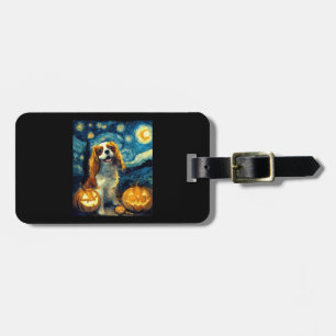 Cute Cavalier King Charles Spaniel Dog Halloween J Luggage Tag