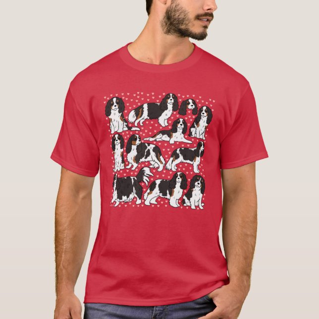 Cute cavalier king charles spaniel dog pattern fri T-Shirt (Front)